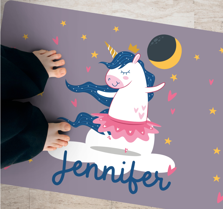 Tapis vinyle autres tapis licorne dansante personnalisée - TenStickers
