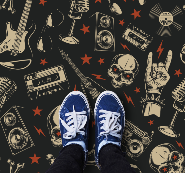 Tapis vinyle ado thème de la musique rock - TenStickers