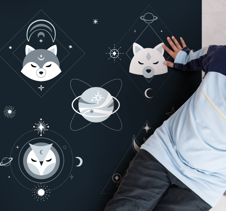 Tapis vinyle autres tapis visages d'animaux cosmiques - TenStickers