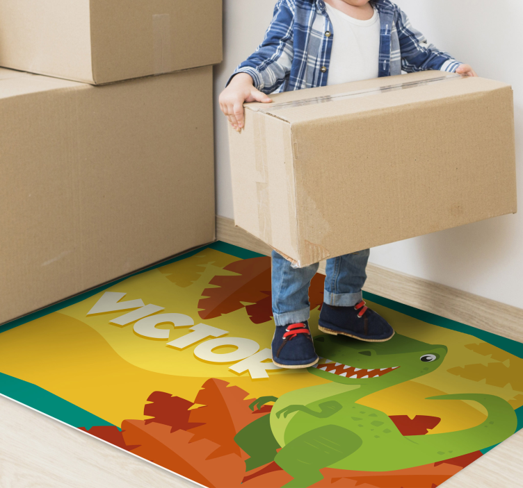 Tapis vinyle personnalisé personnalisation des dinosaures - TenStickers