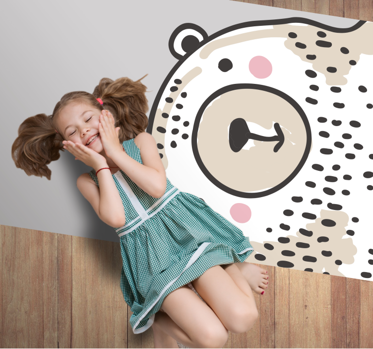 Tapis vinyle chambre bébé forme du visage d'un ours - TenStickers