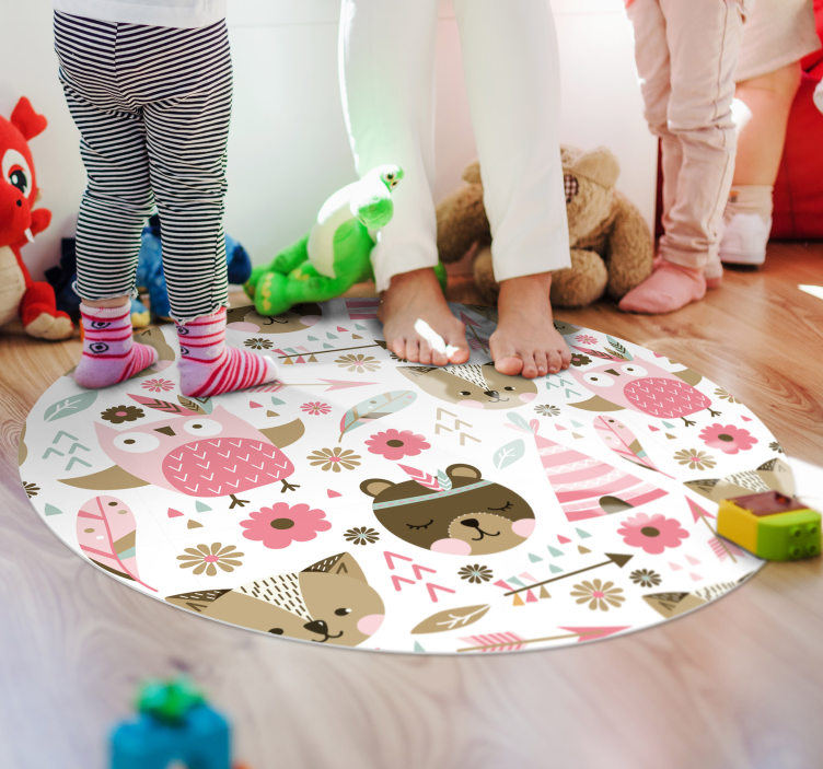 Tapis vinyle chambre bébé modèles d'animaux pour enfants - TenStickers