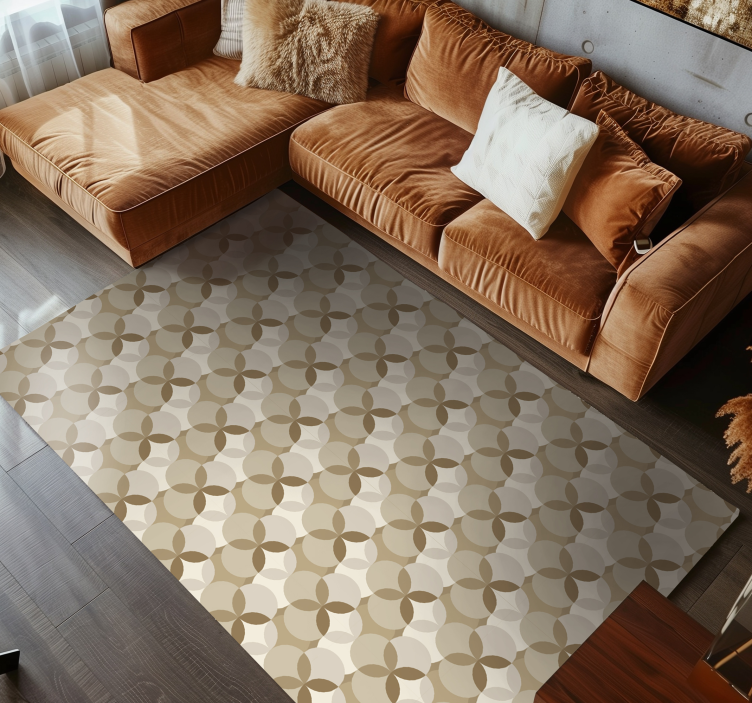 Tapis vinyle beige cercles - TenStickers