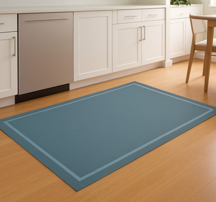 Tapis vinyle bleu conception à bordure unie - TenStickers