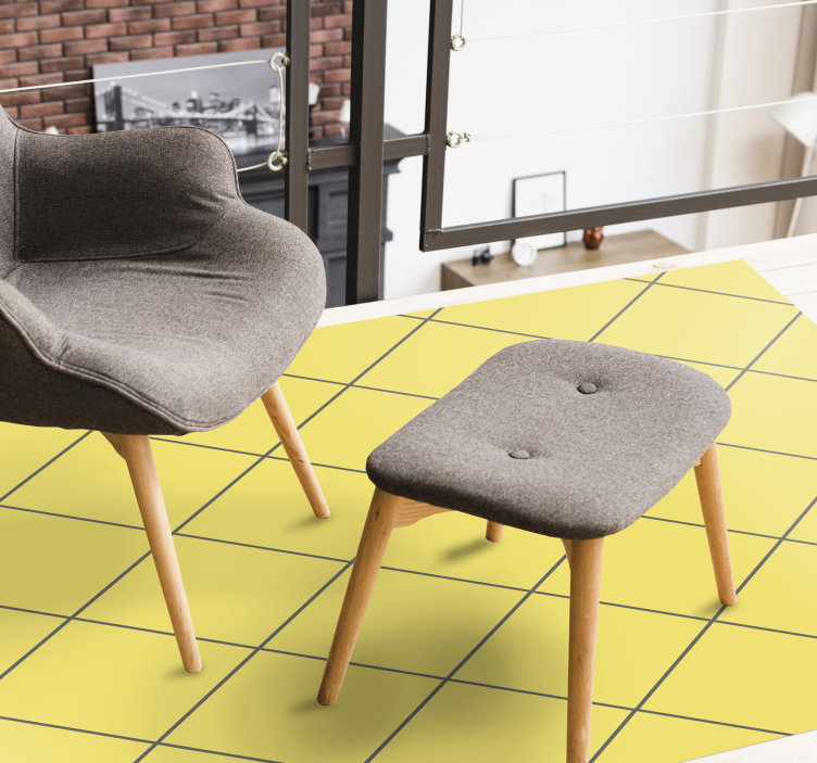 Tapis vinyle salon diamants jaunes - TenStickers