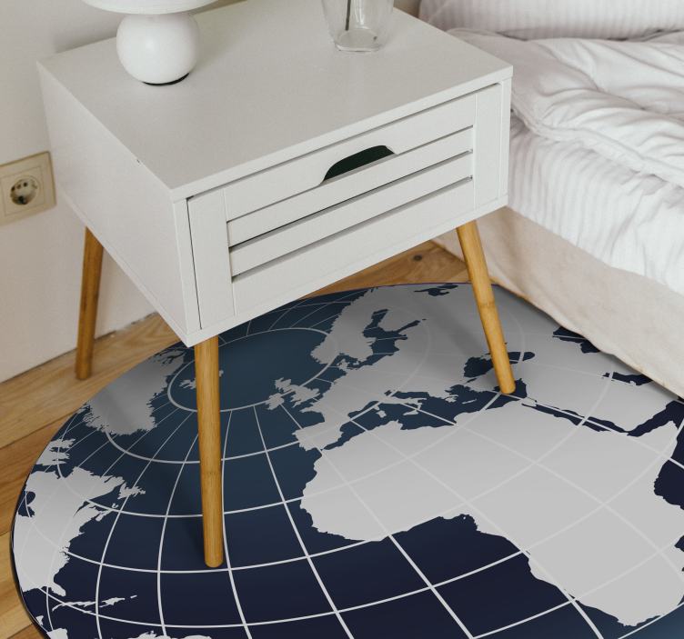 Tapis vinyle carte du monde conception globale bleue - TenStickers