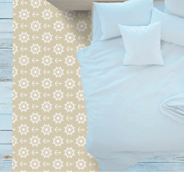 Tapis vinyle salon motif de boussole maritime - TenStickers