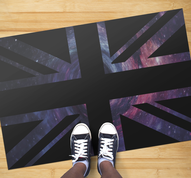 Tapis vinyle carte du monde union jack galactique - TenStickers