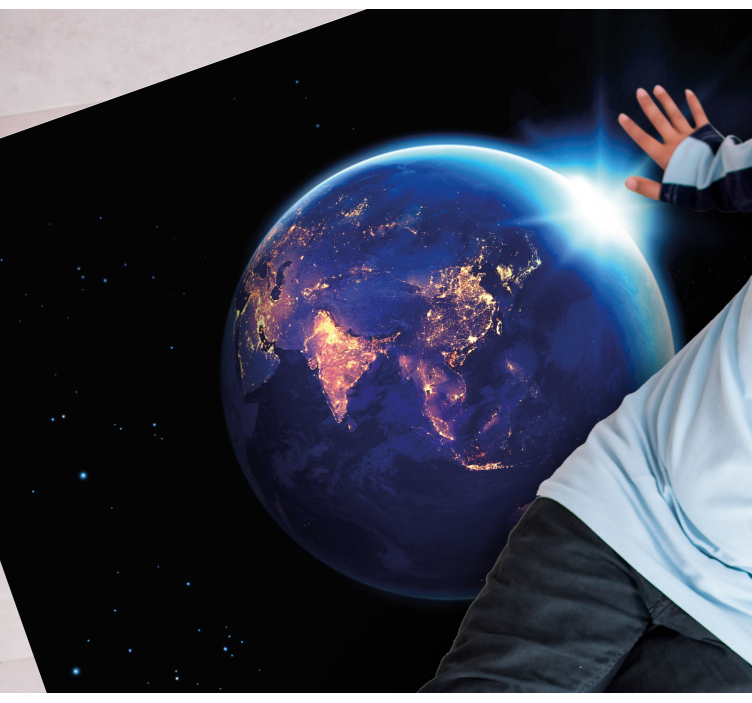 Tapis vinyle carte du monde vue de la planète terre - TenStickers