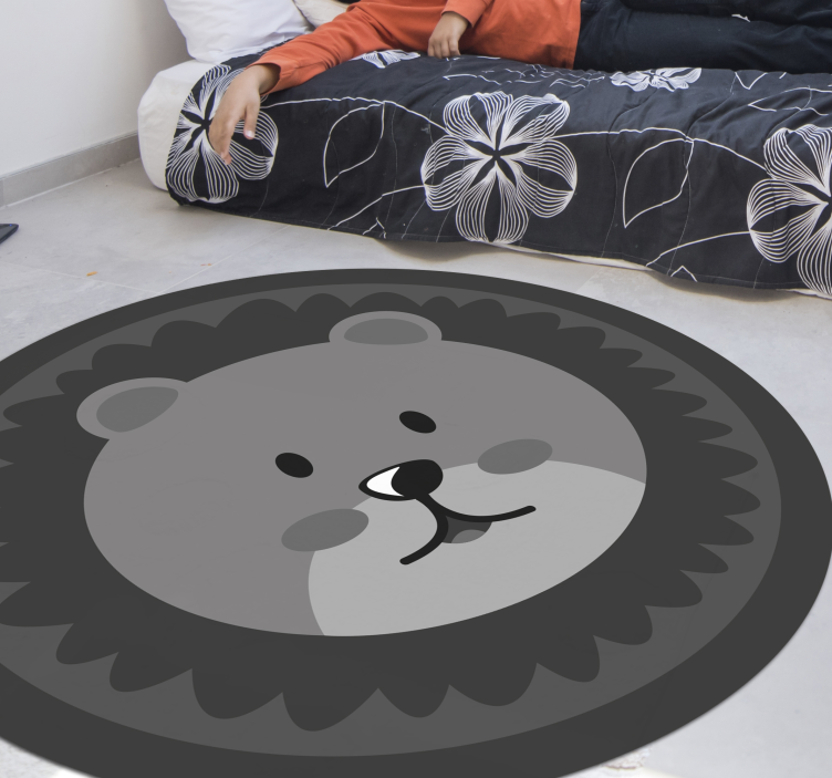 Tapis vinyle chambre bébé joli visage de lion - TenStickers