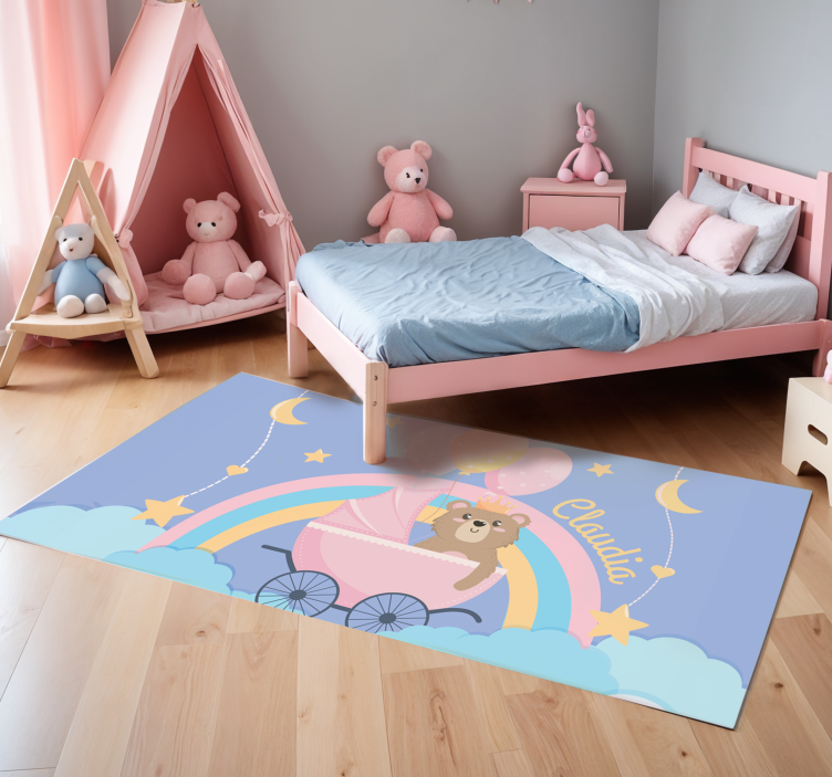 Tapis vinyle chambre bébé motif de poussette personnalisable - TenStickers