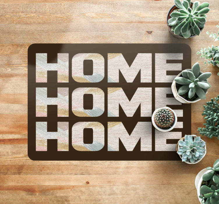 Tapis vinyle citation bienvenue à la maison - TenStickers