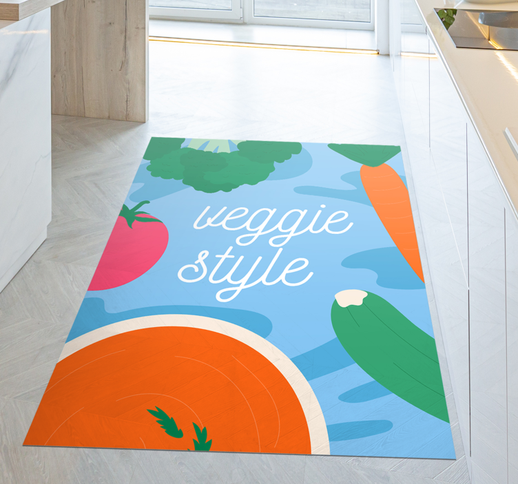 Tapis vinyle citation déco de style végétarien - TenStickers