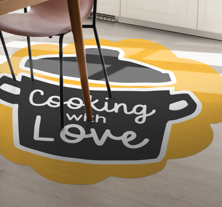 Tapis vinyle cuisine cuisiner en marmite avec amour - TenStickers