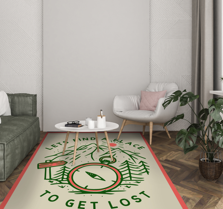 Tapis vinyle citation explorer la boussole d'aventure - TenStickers