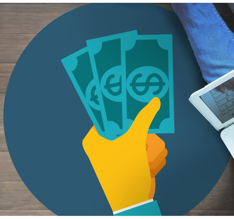 Tapis vinyle autres tapis main tenant de l'argent - TenStickers