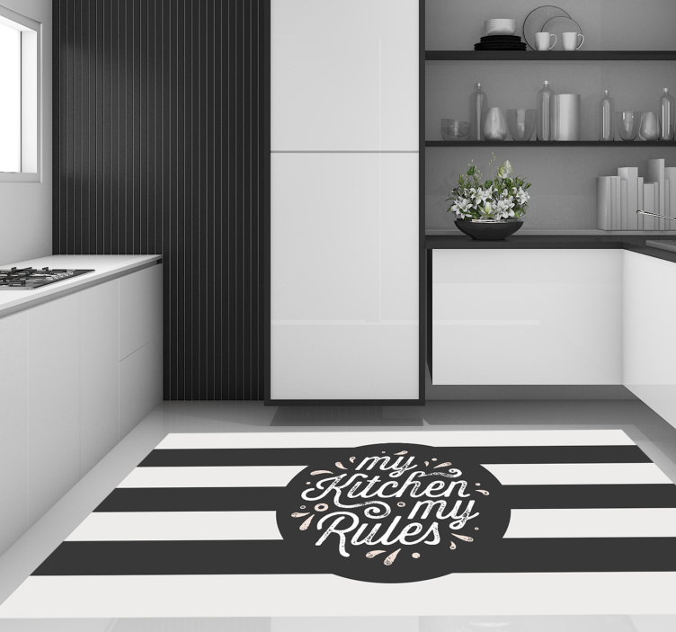 Tapis vinyle cuisine ma cuisine mes principes - TenStickers