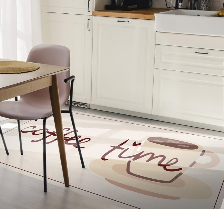 Tapis vinyle cuisine tasse à café - TenStickers