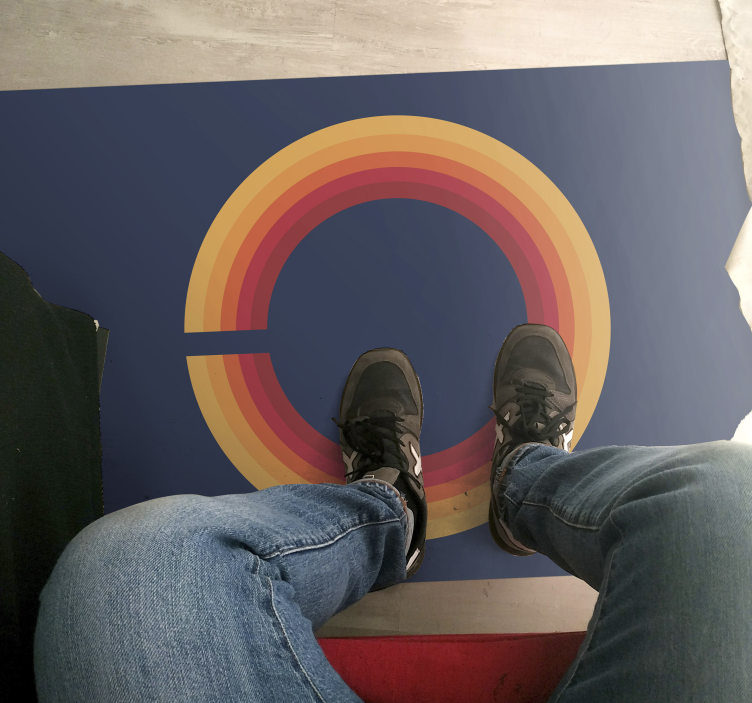 Tapis vinyle vintage conception solaire rétro - TenStickers