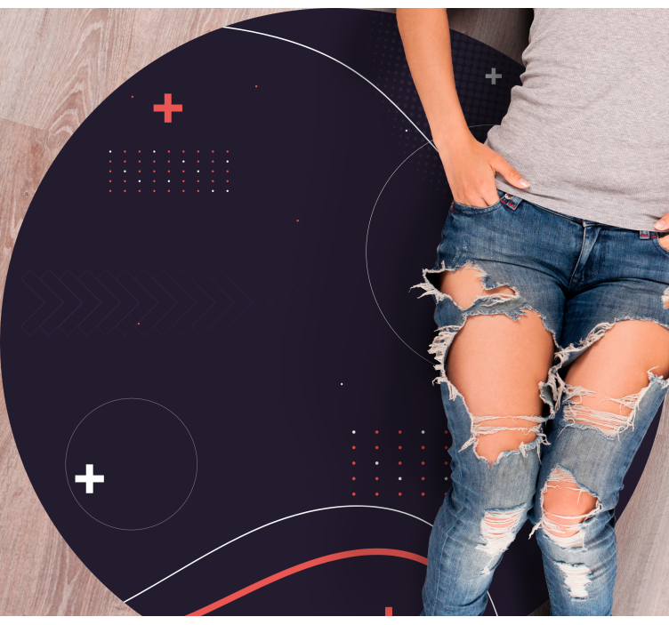 Tapis vinyle design moderne motifs courbes abstraits - TenStickers