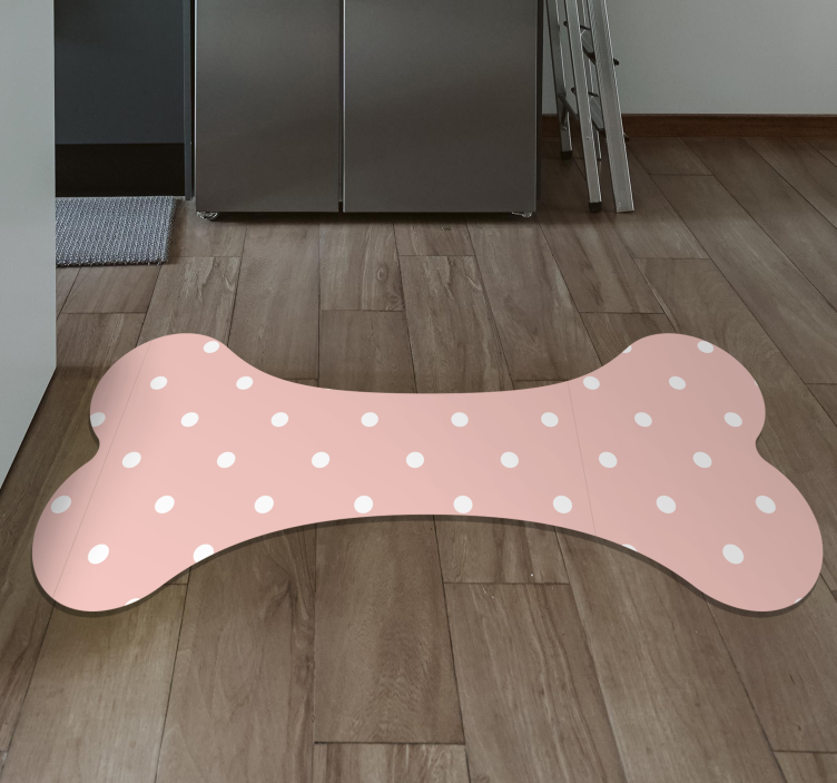 Tapis vinyle design moderne os à pois roses - TenStickers