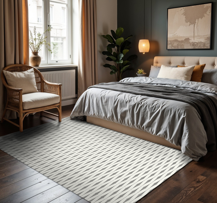 Tapis vinyle design moderne rabaul ikat gris et beige - TenStickers