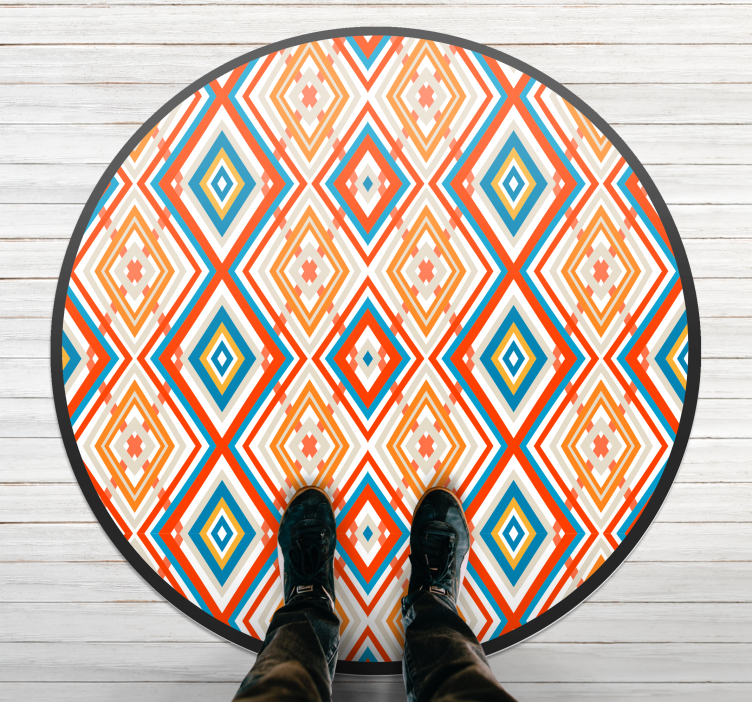 Tapis vinyle géométrique élément vibrant - TenStickers