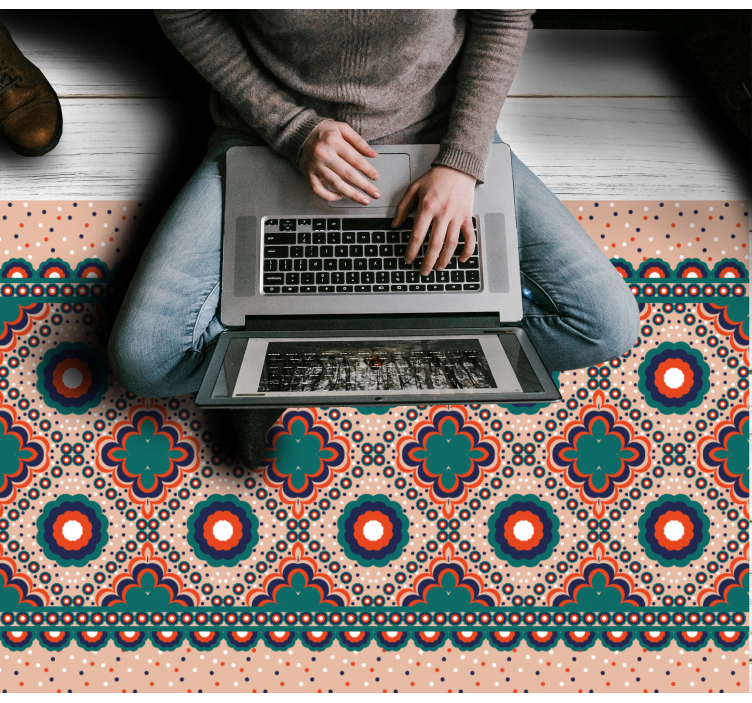 Tapis vinyle éthnique motif floral audacieux - TenStickers