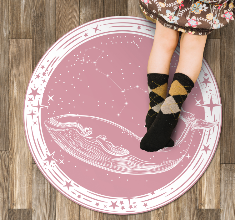 Tapis vinyle étoile cercle de constellation de baleine - TenStickers