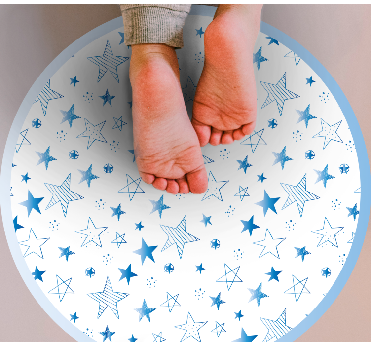 Tapis vinyle chambre bébé motif bleu étoilé - TenStickers