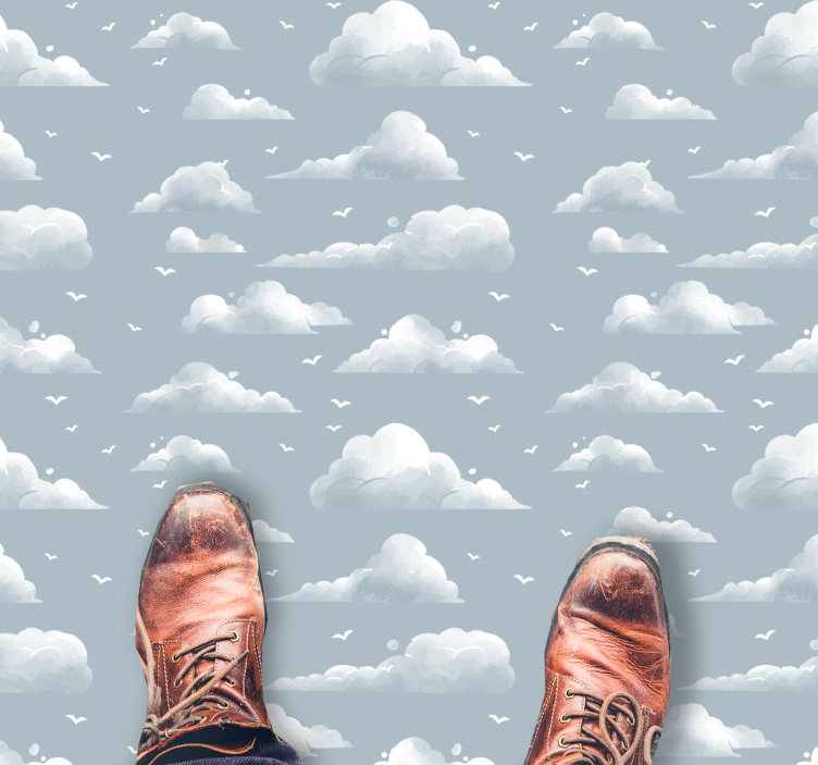 Tapis vinyle chambre bébé motif de ciel nuageux - TenStickers