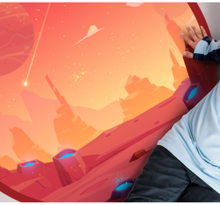 Tapis vinyle étoile scène de désert cosmique - TenStickers