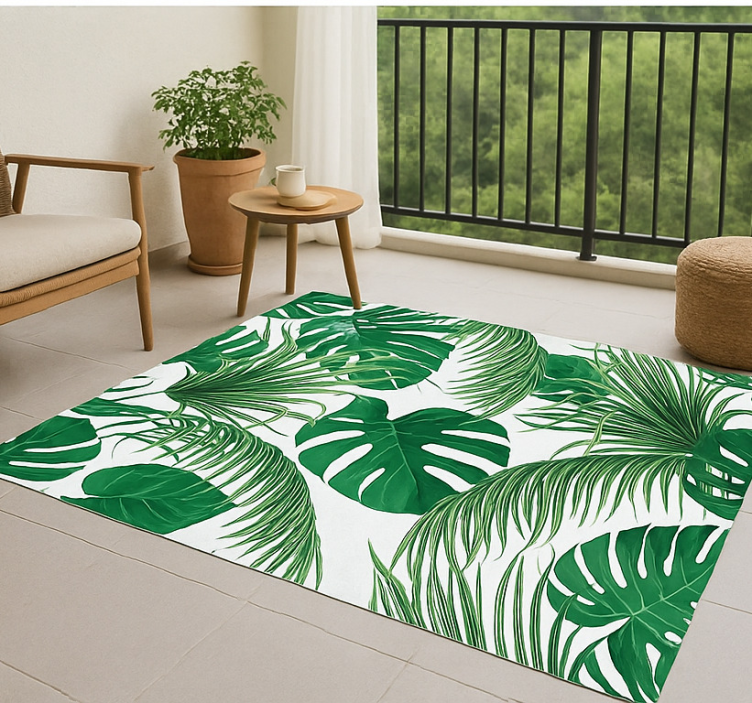 Tapis vinyle extérieur conception de feuilles tropicales - TenStickers