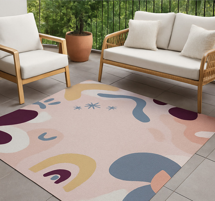 Tapis vinyle extérieur tissu moderne abstrait - TenStickers