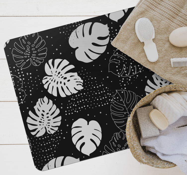 Tapis vinyle fleurs et plantes botanique monochrome - TenStickers
