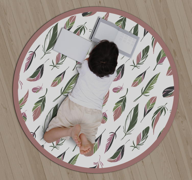 Tapis vinyle fleurs et plantes cercle à motifs botaniques - TenStickers