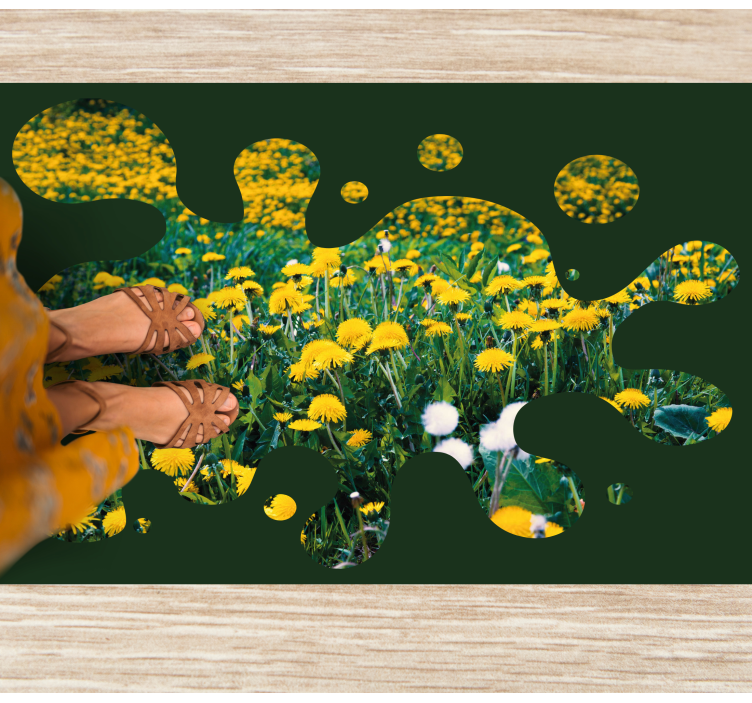 Tapis vinyle fleurs et plantes champ de pissenlits - TenStickers