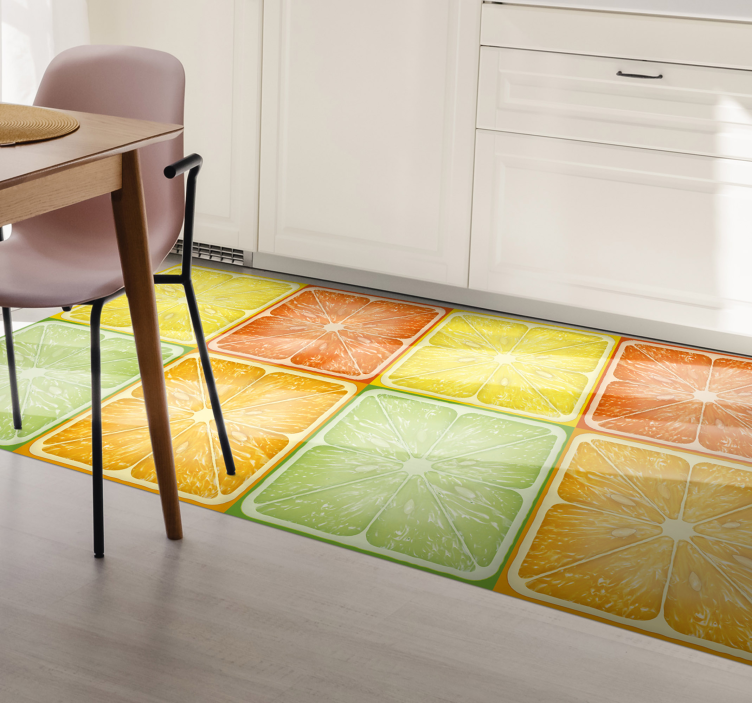 Tapis vinyle cuisine collage de tranches d'agrumes - TenStickers