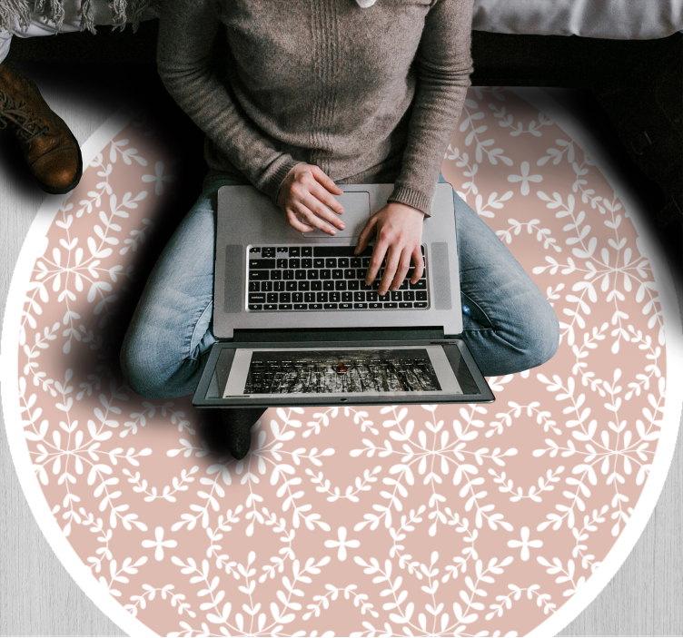 Tapis vinyle fleurs et plantes composition florale délicate - TenStickers