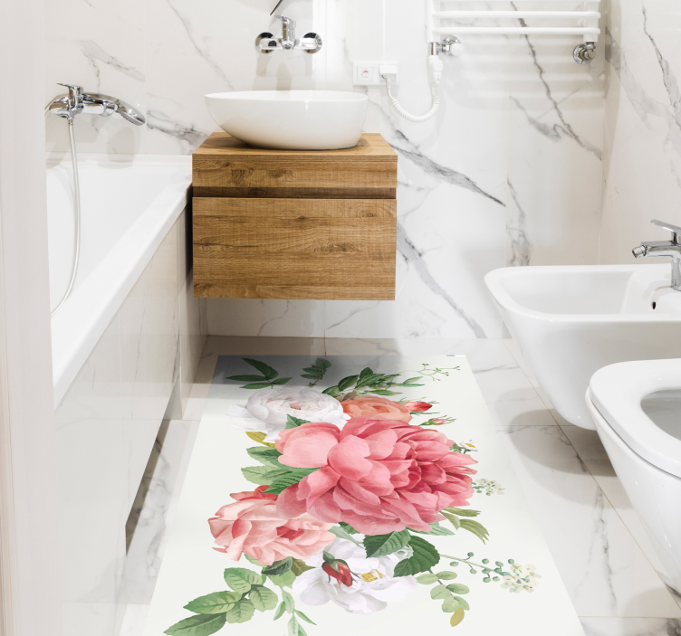 Tapis vinyle fleurs et plantes composition florale vibrante - TenStickers