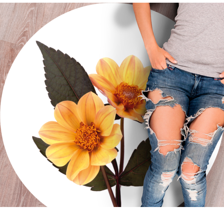 Tapis vinyle fleurs et plantes composition florale vive - TenStickers