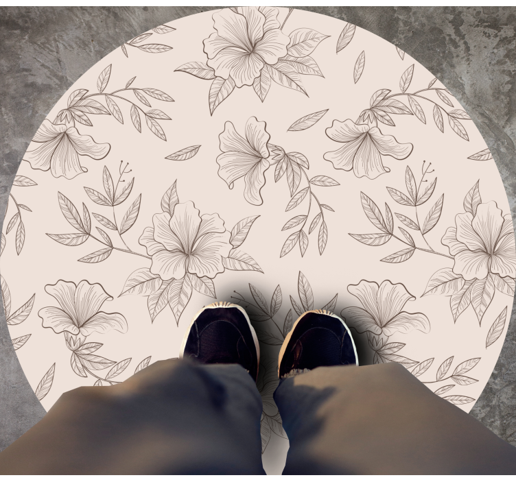 Tapis vinyle fleurs et plantes concept de contour botanique - TenStickers