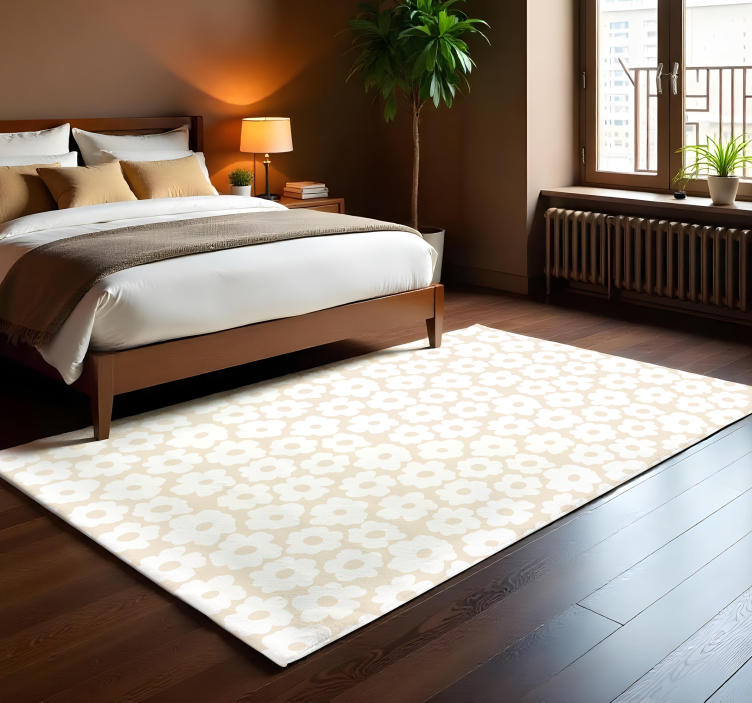 Tapis vinyle fleurs et plantes coquelicot blanc - TenStickers