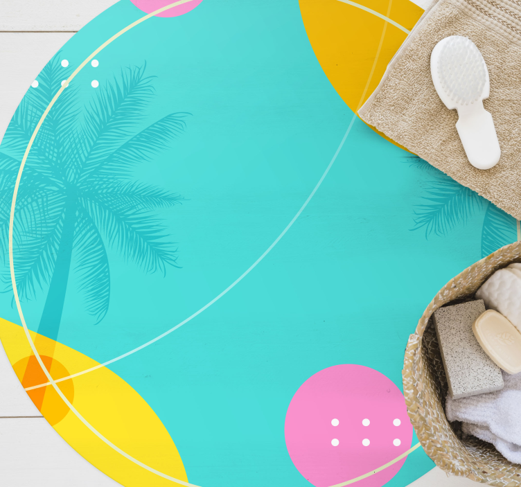 Tapis vinyle fleurs et plantes décor de palmiers tropicaux - TenStickers