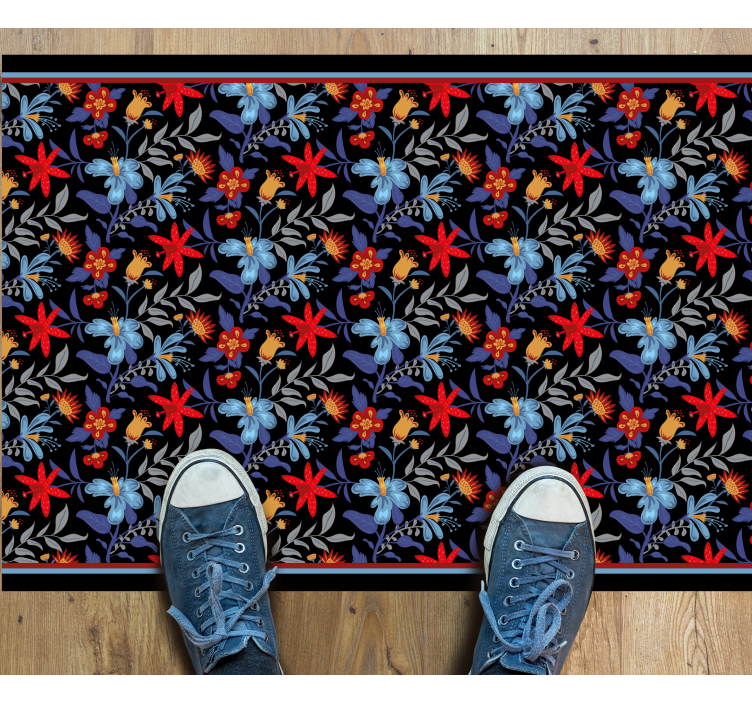Tapis vinyle fleurs et plantes élégance botanique - TenStickers