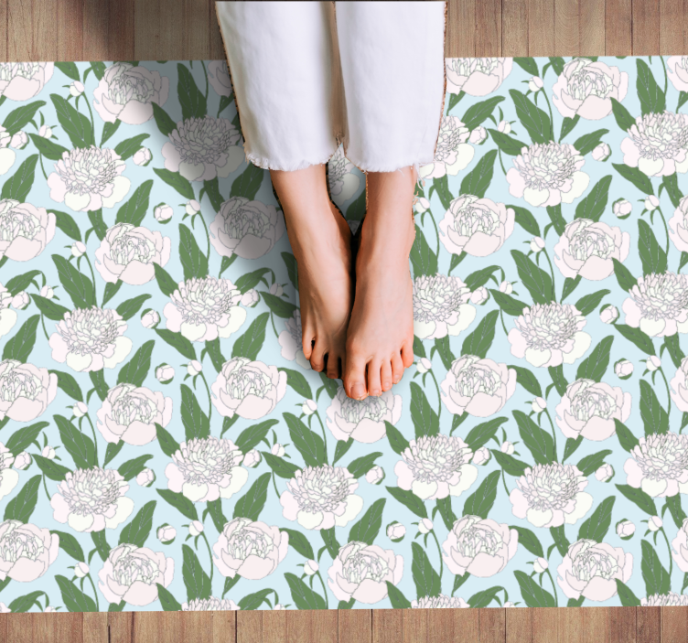 Tapis vinyle fleurs et plantes élégance florale - TenStickers
