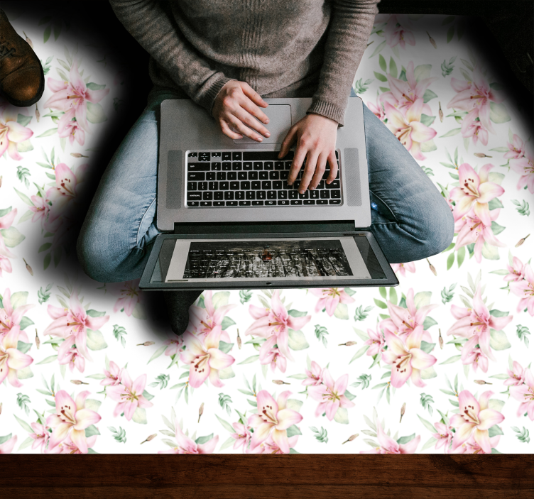 Tapis vinyle fleurs et plantes élégance florale - TenStickers