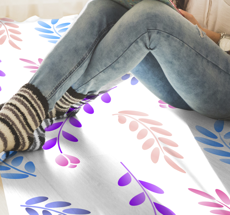 Tapis vinyle fleurs et plantes élément de feuille botanique - TenStickers