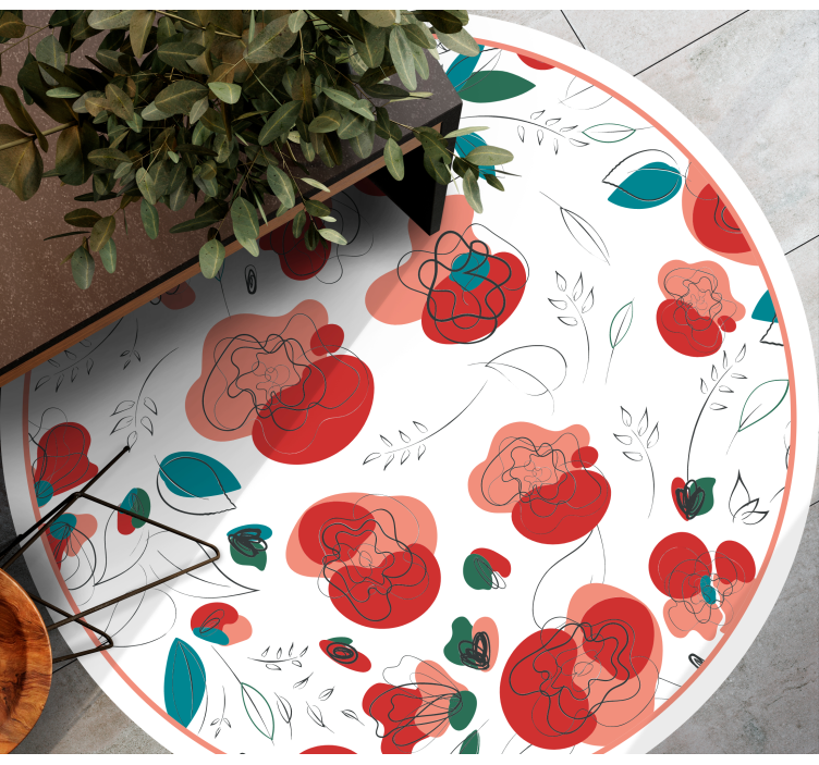 Tapis vinyle fleurs et plantes élément floral florissant - TenStickers