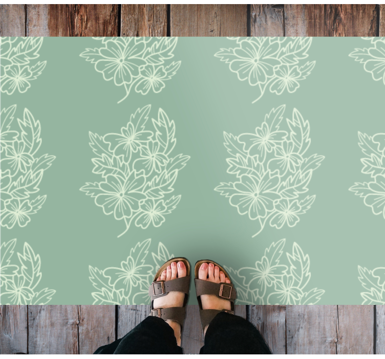 Tapis vinyle fleurs et plantes éléments gracieux - TenStickers